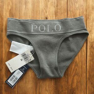 POLO RALPH LAUREN Women's Gray Ribbed Bikini Underwear Size XS NEW NWT